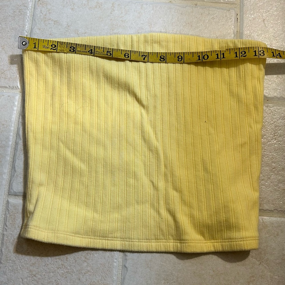 Yellow Ribbed Tube Top
